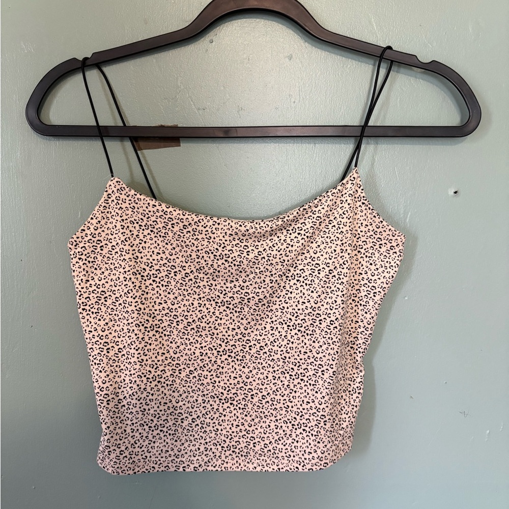 Gaze Black and Cream Leopard Print Camisole